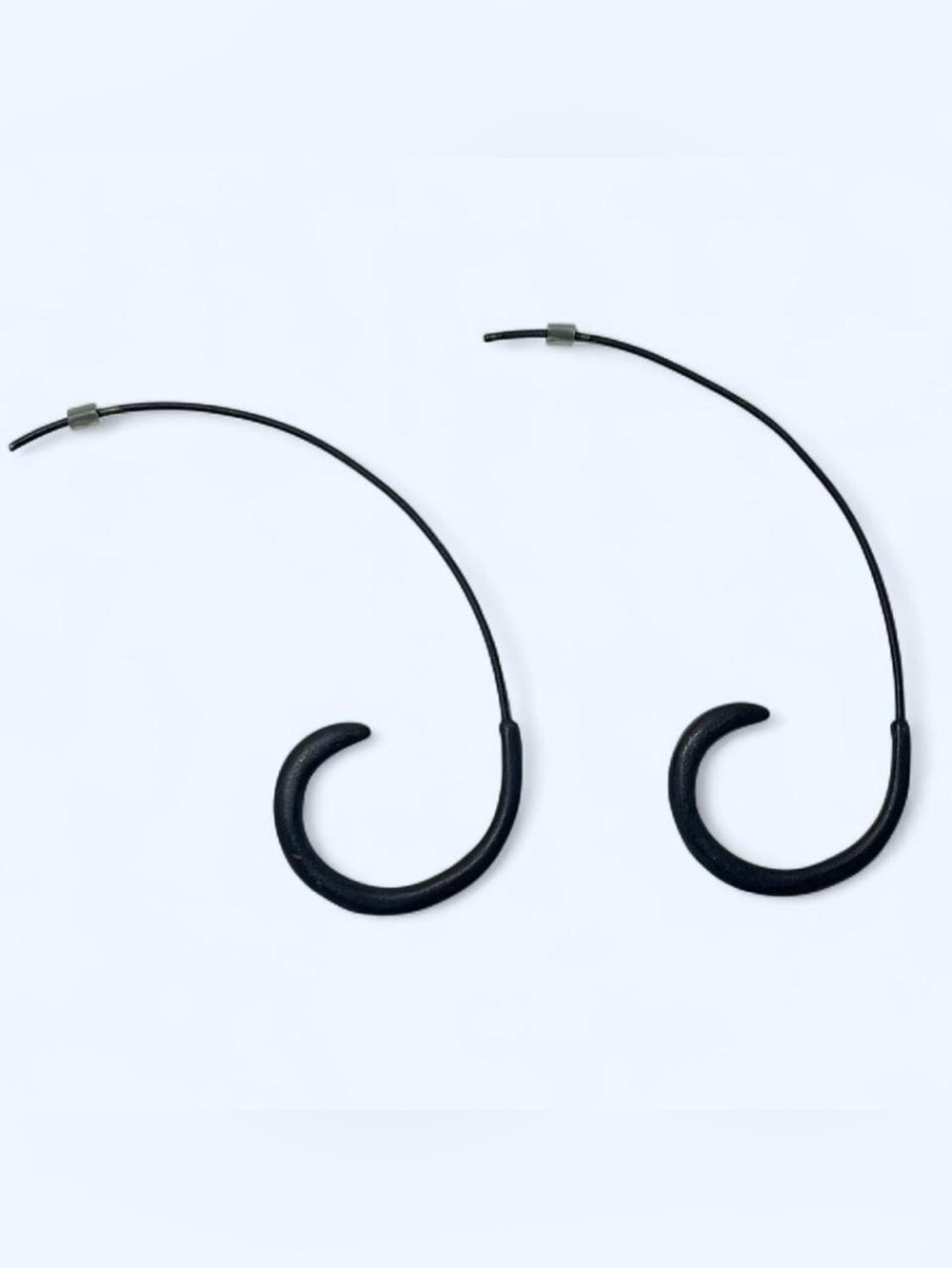 Black 16G or 14G Metal Swirl Dangle Earrings Modern Jewelry